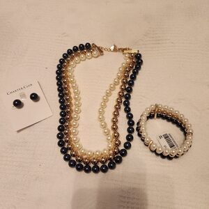 Charter Club necklace/brace/earrings set